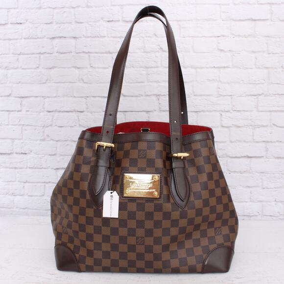 Louis Vuitton Hampstead MM Damier Ebene Tote Brown Shoulder Purse Handbag A3393 - Picture 1 of 10